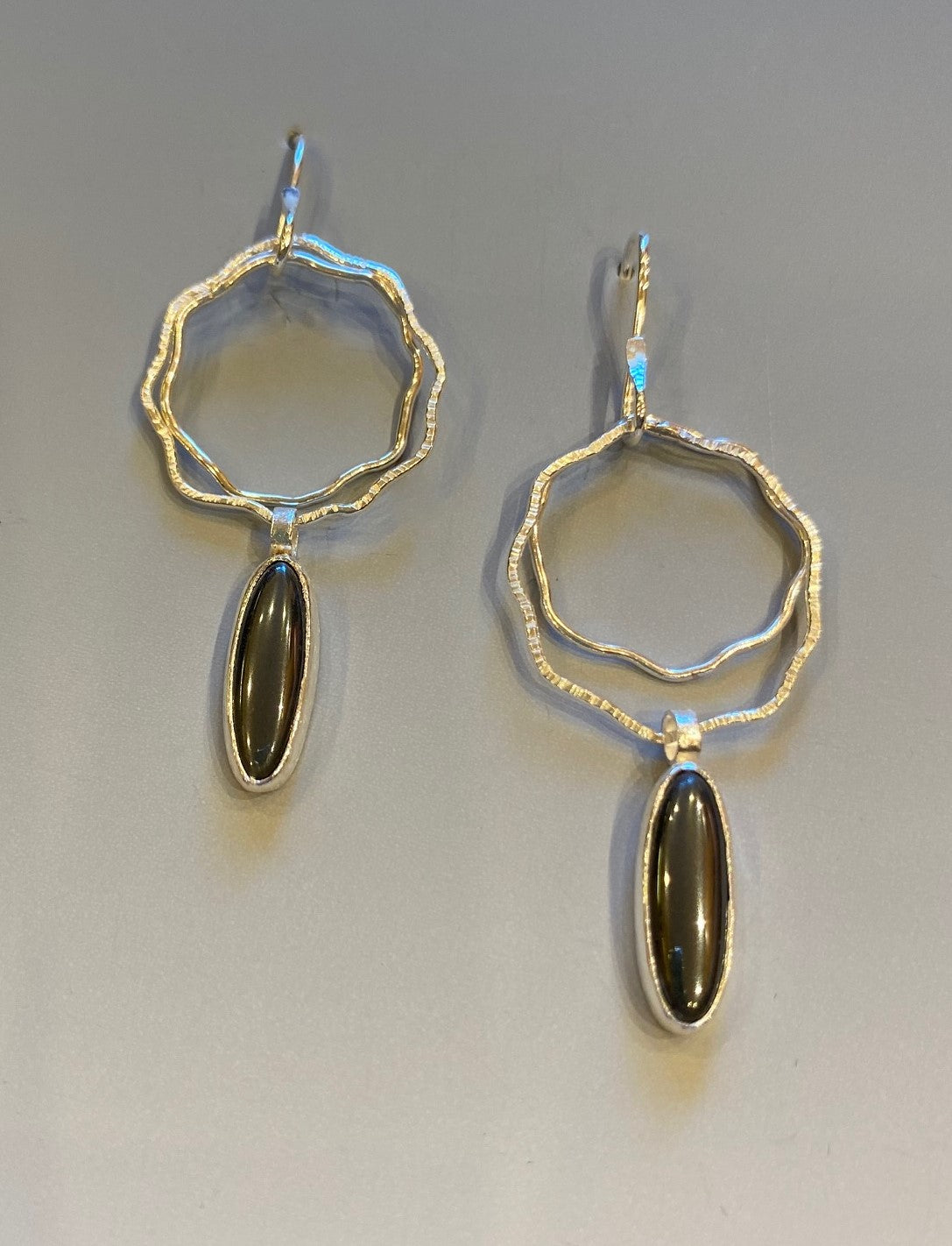 "Hematite Blossom" Earrings