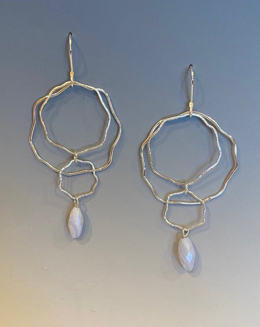 "Blue Lace Agate Blossom" Earrings